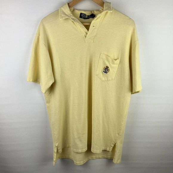 Ralph Lauren Polo Shirt Mens Medium Yellow Short Sleeve Preppy Casual - Picture 8 of 8